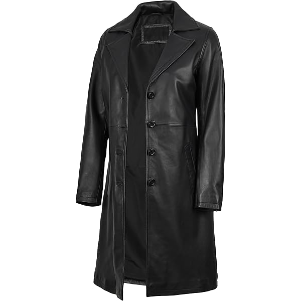 Decrum Mens Black Jackson Winter Outerwear Men's Leather Coat
